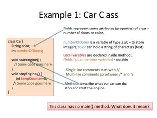 Example 1: Car Class
 