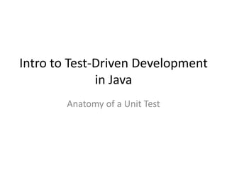 Java 201   Intro to Test Driven Development in Java