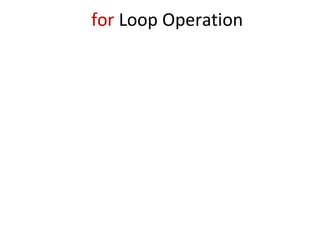 for Loop Operation
 