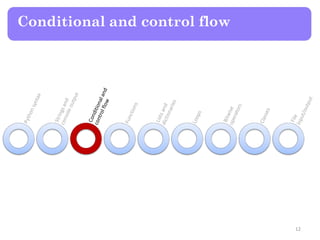 Conditional and control flow
12
 