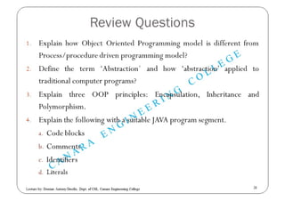 Object Oriented Programming with JAVA