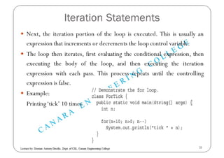 Control Statements in JAVA