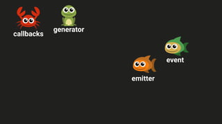 callbacks
event
emitter
generator
 