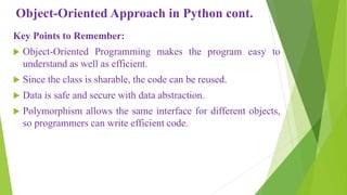 Object oriented approach in python programming