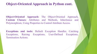 Object oriented approach in python programming