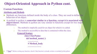 Object oriented approach in python programming