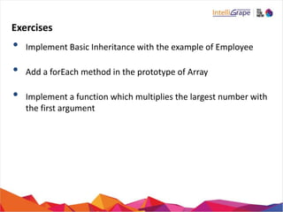 Some More Concepts
• Memoization: “DIY”
• A memorize function is a higher order function which caches the result
returned by the function passed to it
 
