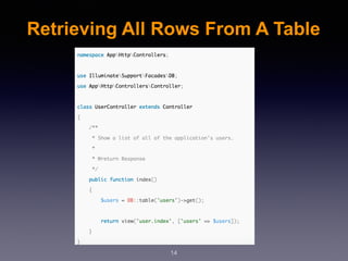 Retrieving All Rows From A Table
14
 
