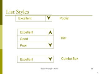 List Styles Excellent Excellent Excellent Good Poor Poplist Tlist Combo Box ! 