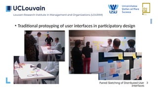 Paired Sketching of Distributed User
Interfaces
3
• Traditional protoyping of user interfaces in participatory design
 