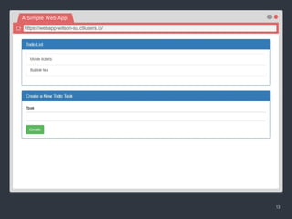 13
A Simple Web App
https://webapp-wilson-su.c9users.io/
 