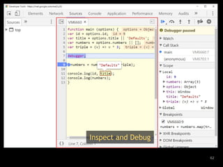 62
Inspect and Debug
 