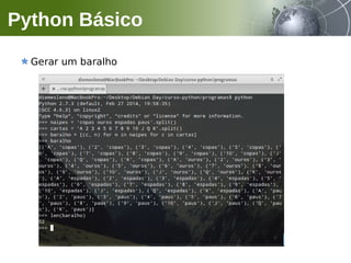 Gerar um baralho
Python Básico
 