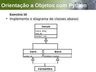 Orientação a Objetos com Python
Exercício 10
 