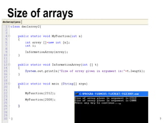 7A Concise and Practical Introduction to Programming Algorithms in Java © 2009 Frank Nielsen
Size of arrays
 