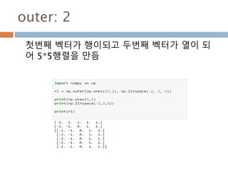 Inner 예시
벡터의 내부 곱한 것을 더해서 값을 표현
313
 