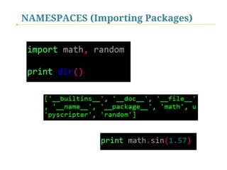 NAMESPACES (Importing Packages)

 