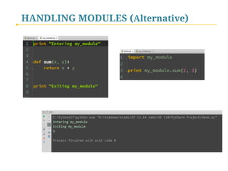HANDLING MODULES (Alternative)

 
