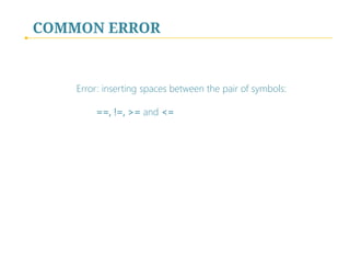 RELATIONAL OPERATOR
 