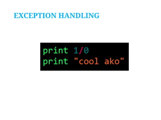 EXCEPTION HANDLING

 