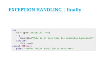 EXCEPTION HANDLING | finally

 