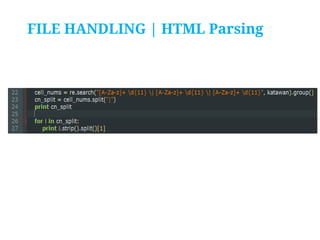 FILE HANDLING | HTML Parsing

 