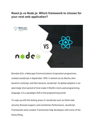 React Js vs Node Js_ Which Framework to Choose for Your Next Web Application