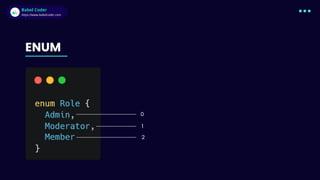 Babel Coder
Babel Coder
https://www.babelcoder.com
ENUM
0
1
2
 