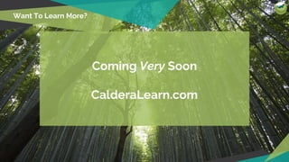 CalderaLabs.org
Want To Learn More?
Coming Very Soon
CalderaLearn.com
 
