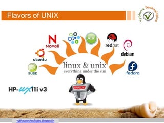 vybhavatechnologies.blogspot.in
Flavors of UNIX
 
