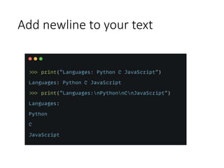 Add newline to your text
 