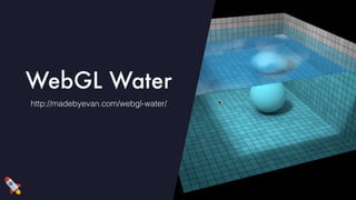 WebGL Water
http://madebyevan.com/webgl-water/
 