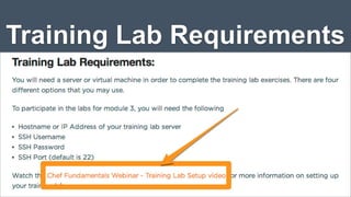 Training Lab Requirements

 