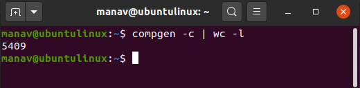 To count total number of commands available for use