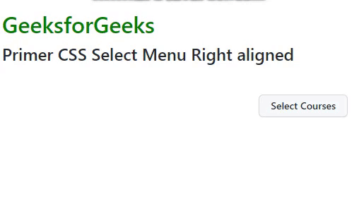Primer CSS Select Menu Right aligned