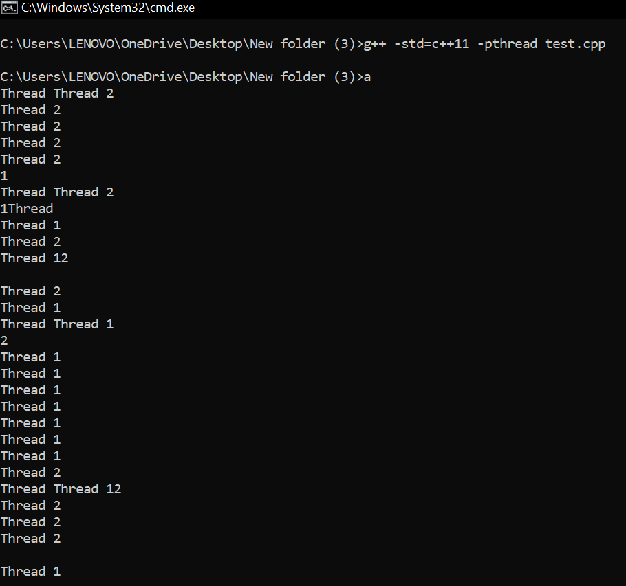C++ program with inconsistent output
