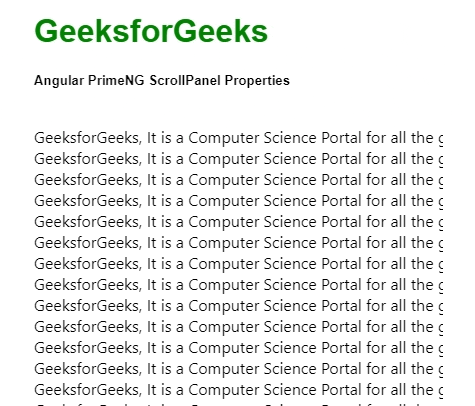 Angular PrimeNG ScrollPanel Properties