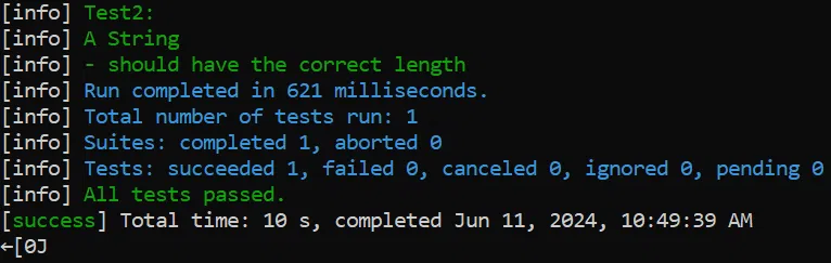 Running Scala Test