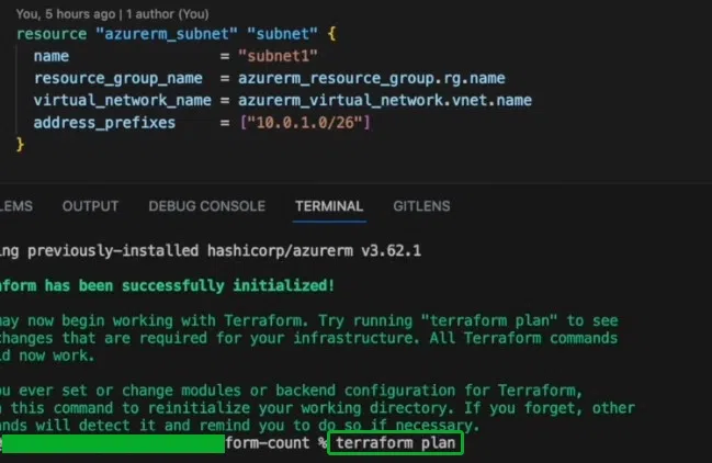 Run the terraform plan command.