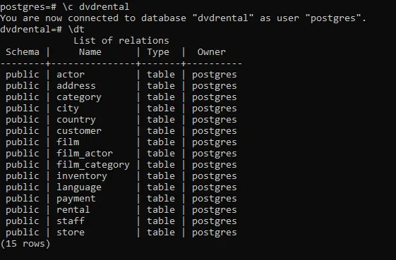 PostgreSQL-Show-Tables-method1