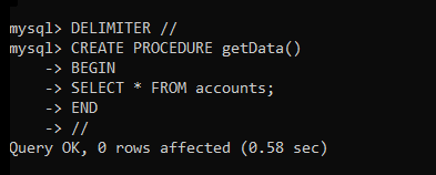 Create Stored Procedure