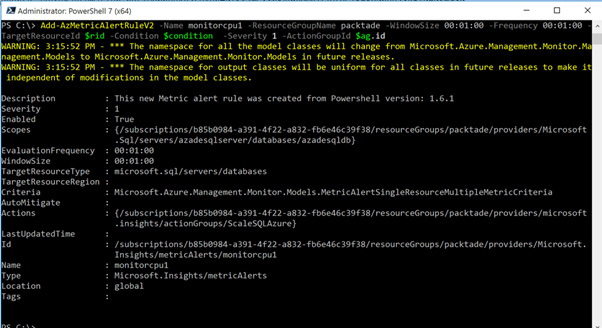 Figure 2.25 – Creating the alert
