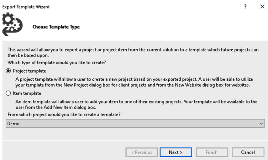Figure 2.18 – The Choose Template Type dialog
