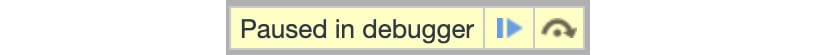 Figure 1.19: The browser pauses the execution when it hits a breakpoint
