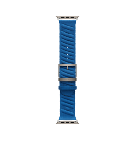 Apple Watch Hermès Ultra 2 (GPS + 流動網絡)；49 毫米原色鈦金屬錶殼配以 Bleu Hydra 水妖藍色 En Mer 錶帶