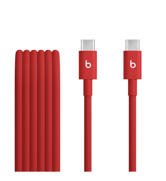 極致紅 Beats USB-C 至 USB-C 編織連接線 (1.5 米/5 呎)。