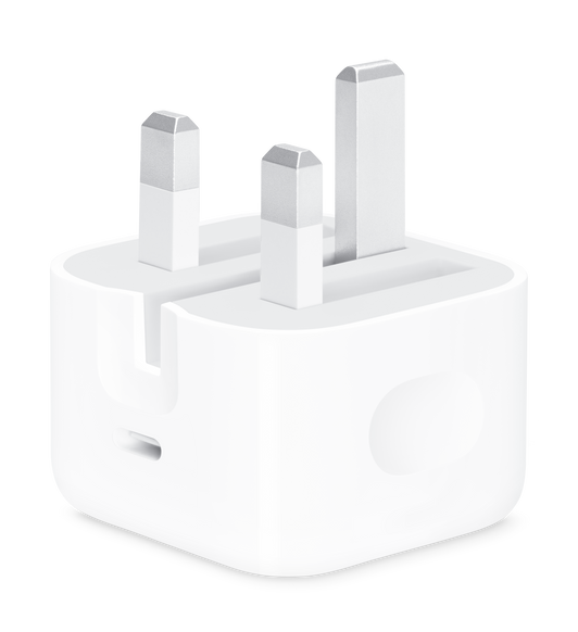 Apple 20 瓦特 USB‑C 電源轉換器 (配備 Type G 插頭) 讓你無論在家中、辦公室還是旅途上，亦能快速有效地充電。