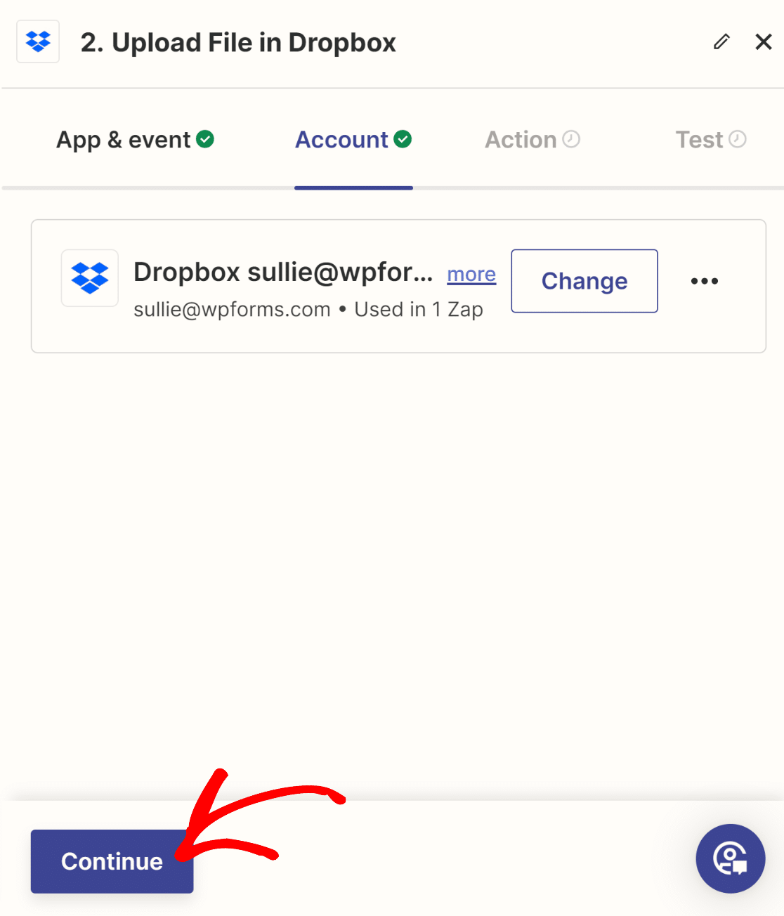 Dropbox collegato a Zapier