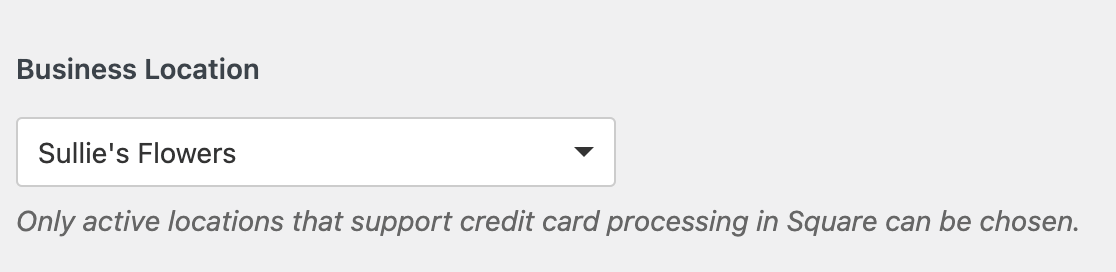 wpforms-square-business-location - WPForms Selecting a Square business location in the WPForms Payments settings