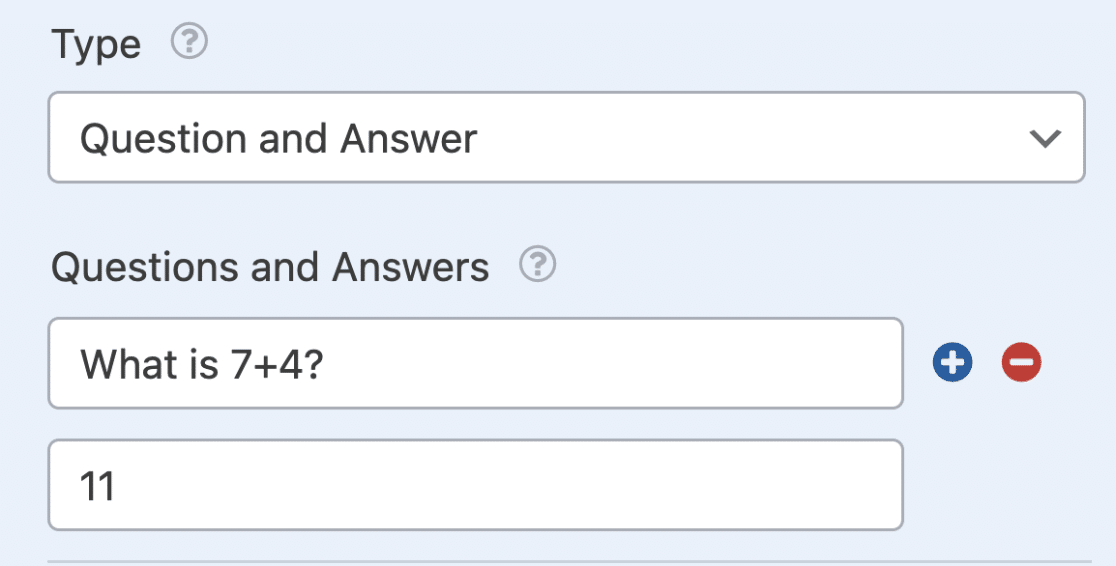 Set question and answer